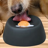 Dog Liquid Lick Bowl Slow Feeder with Rolling Ball for Wet Food and Liquid Black