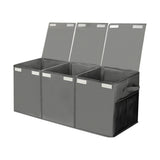 Foldable Toy Storage Organizer Box with Lid & Dividers Gray Large