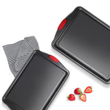 3Pcs Nonstick Carbon Steel Baking Pans Set for Oven Premium Bakeware