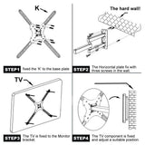 Wall Mount Bracket for TV Monitor Swivel Tilt Extension Rotation for Flat Curved Screen Monitors