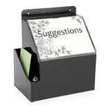 Acrylic Collection Box with Lock for Tips Ballots Business Cards Black