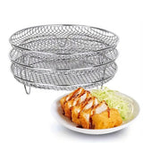 3Pcs Air Fryer Accessories Stackable Stainless Steel Airfryer Basket