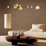 2PCS Self Adhesive Wood Grain Slat Wall Panel PVC Faux Engineered Finish Gold