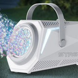 Remote Control Bubble Machine with LED Lights Bubble Maker Party Toy for Wedding Event White