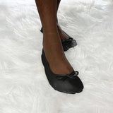 Foldable Women's Indoor Ballet Flats Roll-Up Dance Shoes Black