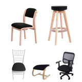 4 PCS Stretch Removable Dining Chair Seat Cushion Slipcovers for Decor Black