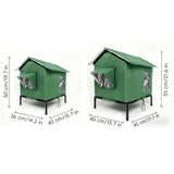 Cat House for Outside Winter Insulated Cat Shelter for Small to Medium Cats Green