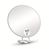 Travel Magnifying Makeup Mirror with Adjustable Stand and Suction Cup White