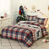 Christmas Pattern Bedding Set Xmas Style Duvet Cover Pillowcase  Home Decor Style 1