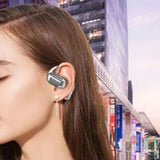 Wireless Open Ear Headphones  LCD Display Bluetooth 5.4 Earphones Touch Control Gray