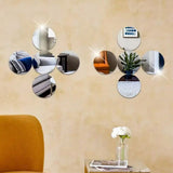 10-Piece Acrylic Round Mirror Stickers Silver Decorative Mirrors for Wall Party Photography