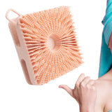 Dual-Sided Silicone Shower Body Brush – Soft & Firm Exfoliating Scrubber Pink