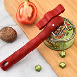 Handheld Smooth Edge Can Opener Ergonomic Manual Secure Cutting Can Opener for Kitchen Restaurant Red
