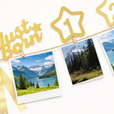 2 Set Glitter Star 1 to 12 Month Banner for First Birthday Photo Display