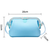 Silicone Beach Bag Foldable Waterproof with Handle for Camping Seaside Blue
