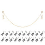 Hanging Storage Chain with 20 Metal Clips for Stuffed Toy Boho Plush Animal Hammock Corner for Room Decor