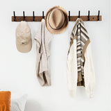 2PCS Wooden Coat Rack Wall Mount Rustic Coat Hanger Hooks with Double Hooks for Entryway Bedroom
