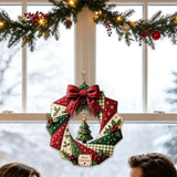 Christmas Quilted Wreath DIY Sewing Kit with Precut Fabric for Door Decor Style 1