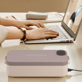 900ml Electric Heated Lunch Box Stainless Steel for Work School Khaki