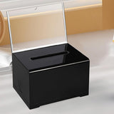 Lockable Collection Box with Keys for Suggestion Donations Voting Black