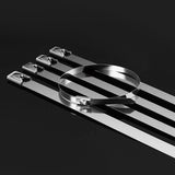 304 Stainless Steel Cable Ties 100 Pcs Self Locking 0.46cm Wide