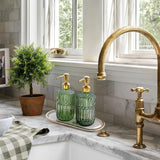 450ml Glass Soap Dispenser for Dish Soap Dispenser Bathroom Green
