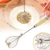 Semi-automatic Egg Beater Adjustable Stainless Steel Egg Mixer