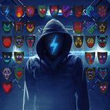 LED Gesture Sensing Mask with 50 Pattern Light Effects for Halloween Parties
