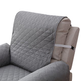 Recliner Chair Cover Couch Protector Slipcover with Elastic Straps Gray