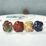 4-Piece Ceramic Mushroom Sculpture Garden Mushroom Ornament Set Indoor Outdoor Decor