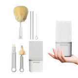 6 in 1 Travel Baby Bottle Brush Set with Portable Storage Case Grey