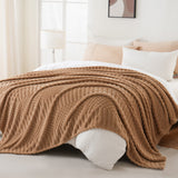 Soft & Fluffy Fleece Throw Blanket Perfect for Sofa Couch Chair Bed Living Room & Bedroom Brown