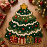 Soft Christmas Velvet Floor Mat with Non Slip Dot Backing Style 2
