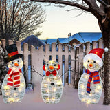 3-Piece Snowman Yard Stakes Acrylic Christmas Outdoor Decorations