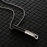 Mix-Color Breathing Necklace Stainless Steel Meditation Pendant Black