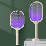 2 in 1 UV Light Mosquito Trap 3 Layer Grid USB Charging Electric Fly Swatter Bug