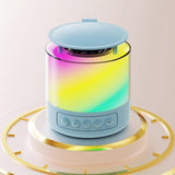 Bluetooth Karaoke Machine with 2 Wireless Microphones Mini Singing Speaker with Colorful Light Blue