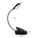 3-Color Modes Clip-On Reading Lamp with Flexible Gooseneck USB Rechargeable Night Light for Desk Books Single-Head