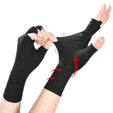 Half Finger Compression Gloves – Carpal Tunnel & Joint Support for Typing Black