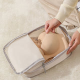 6Pcs Set Packing Cubes Travel Bags Compression Packing Organizer Bags for Travel Suitcases Storage Bags Beige