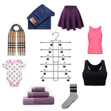 2PCS Saving Hanging Pants Hangers with 12 Clips and 360 Degrees Swivel Hook