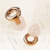 Silicone Noise Reduction Earplugs Reusable with 3 Pairs Ear Tips Gold
