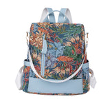 Printed Anti-theft School Backpack Multifunctional Large Capacity Travel Bag Mixcolor
