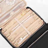 Travel Jewelry Case Organizer with Zipper Foldable Jewelry Bag for Earrings Rings Necklaces Bracelets