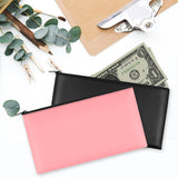 2Pcs PU Leather Storage Bag with Zipper Money Pouch Cash Storage Bag Black and Pink