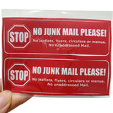 10 PCS Self Adhesive No Junk Mail Mailbox Stickers for Home and Office