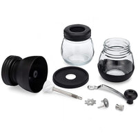 Manual Coffee Bean Grinder Hand Stainless Ceramic Burr Core Glass Jar Set