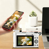 8K Digital Camera with Flip Screen WIFI Remote Control for Photography White