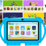 7-inch Learning Tablet with Handle Case Educational Tablet Blue