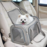 Foldable Travel  Pet Carrier Bag Portable Cat Dog Kennel Bag Grey